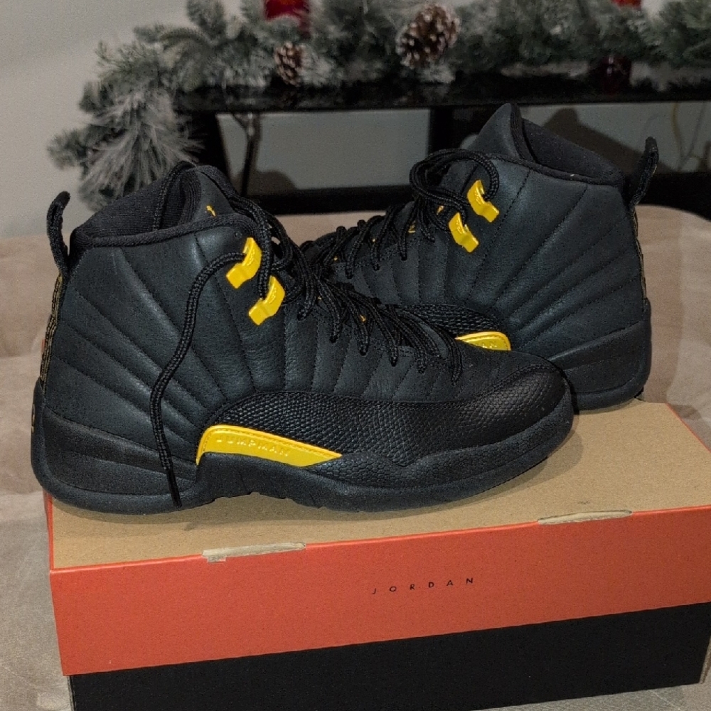 Jordan Black and Yellow High-Top Sneakers